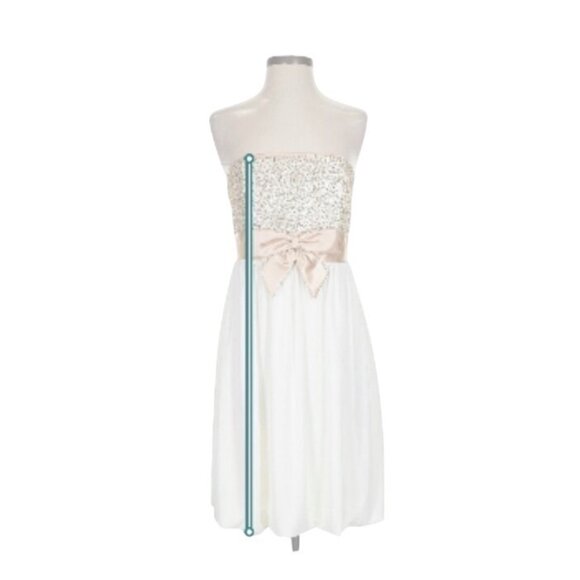 VTG Jessica McClintock Coquette Girly Strapless Sequin Satin Cocktail Dress 7 - Picture 8 of 12